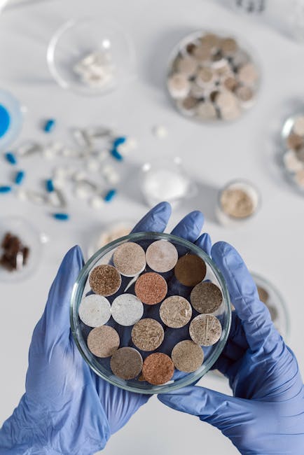 Rankos semia dirvožemio mėginį iš kelių vietų ir paruošia indą laboratoriniam tyrimui