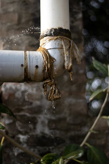 Wet plumbing connections under a sink with a flexible hose showing possible water seepage
